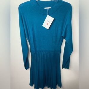 Teal Long Sleeve Dress